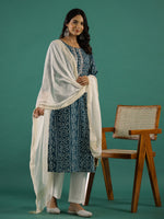 Green & White Kurta Set - SanskrutiHomes 