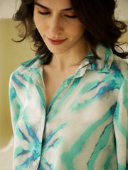 Satin Printed Full Sleeve Night Suit Set