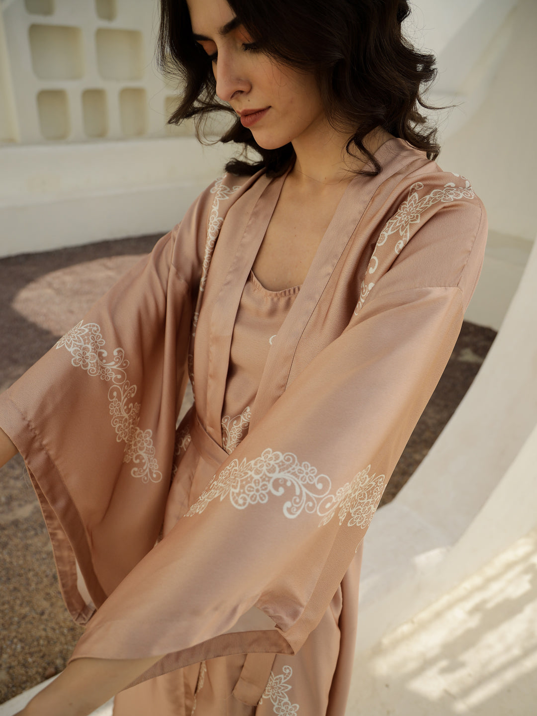 Flower Print Cotton Co-ord Set - SanskrutiHomes 