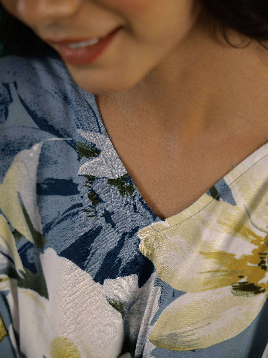 Flower Print Cotton Co-ord Set - SanskrutiHomes 