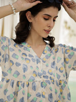 Floral Printed V-Neck Satin Loungewear Set - SanskrutiHomes 