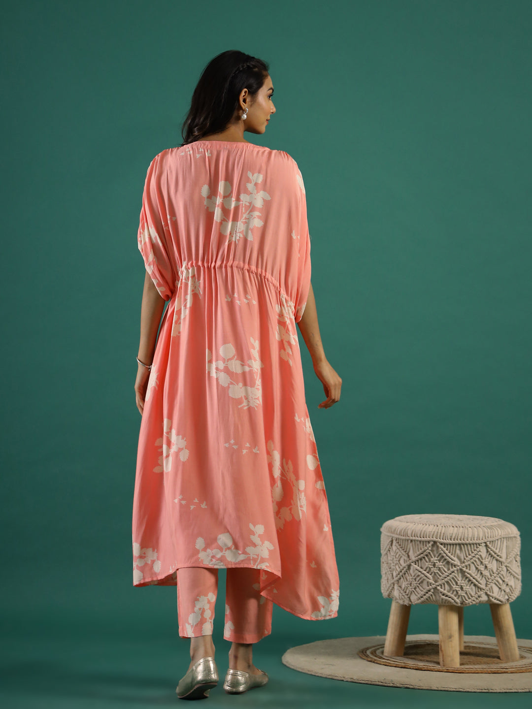 Floral Printed Cotton Kaftan coord Set Women - SanskrutiHomes 