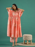 Floral Printed Cotton Kaftan coord Set Women - SanskrutiHomes 