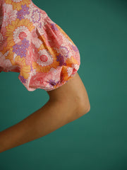 Floral Printed Cotton Ethnic Dress - SanskrutiHomes 