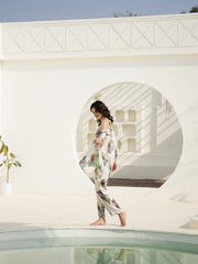 Floral Printed Cotton Ethnic Dress - SanskrutiHomes 