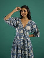 Floral Printed Cotton Ethnic Dress - SanskrutiHomes 