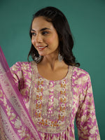 Pink Cotton Kurta Set with Dupatta - SanskrutiHomes 