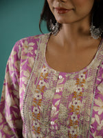 Pink Cotton Kurta Set with Dupatta - SanskrutiHomes 