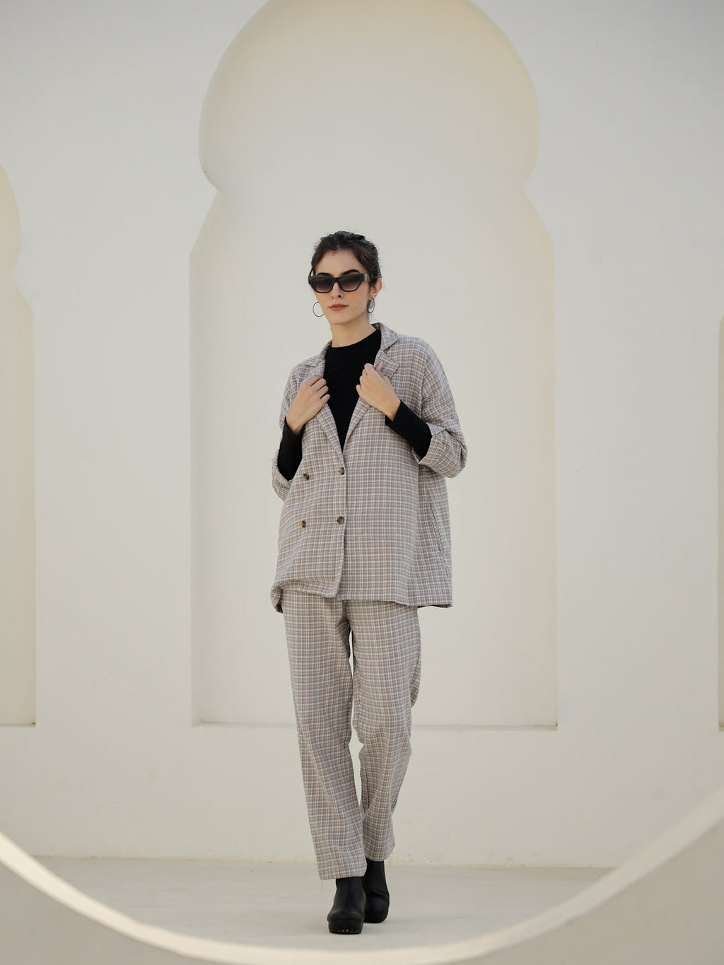 Navy Blue Crushed Velvet Night Suit - SanskrutiHomes 