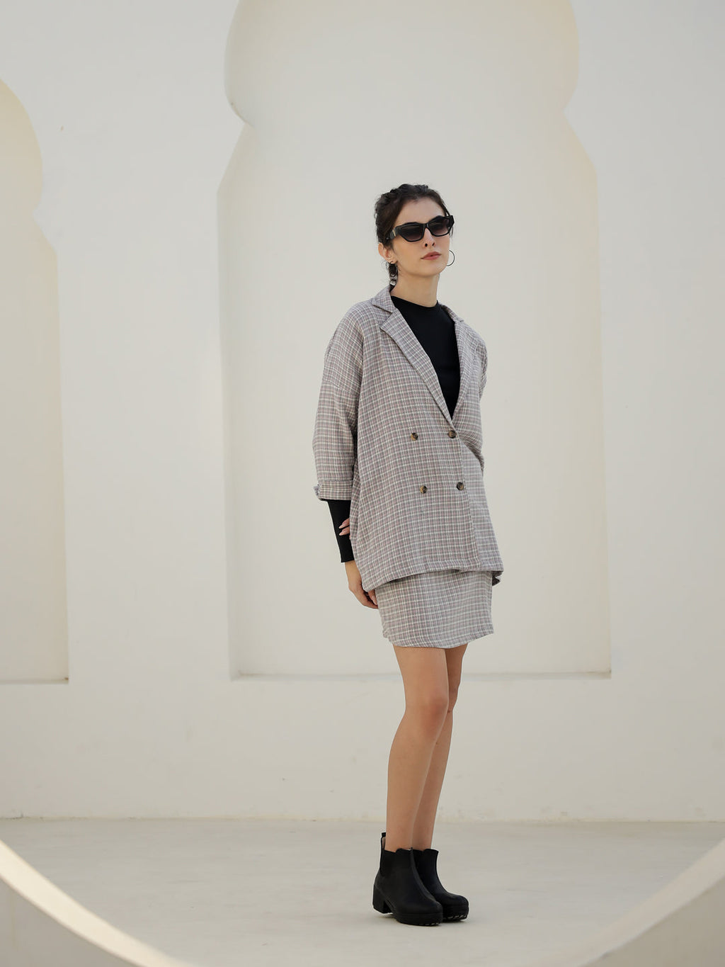 Grey Color Strips Printed Co-ords Set - SanskrutiHomes 