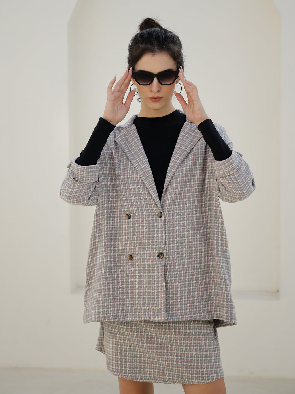 Grey Color Strips Printed Co-ords Set - SanskrutiHomes 