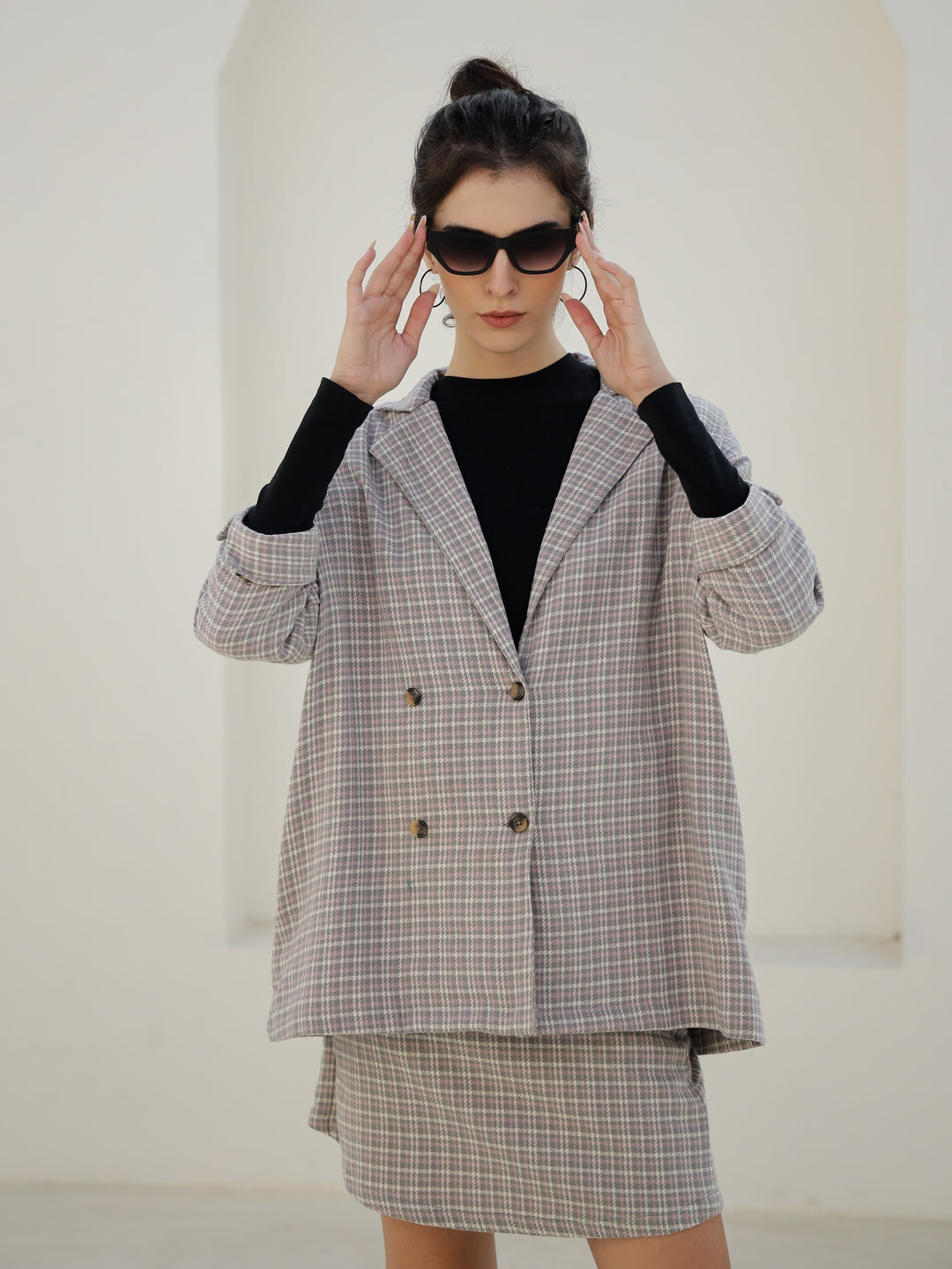 Grey Color Strips Printed Co-ords Set - SanskrutiHomes 