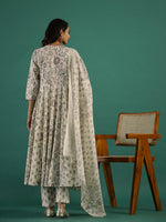 Set of 3 V-Neck Floral Printed Kurta Set - SanskrutiHomes 