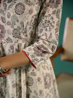 Set of 3 V-Neck Floral Printed Kurta Set - SanskrutiHomes 