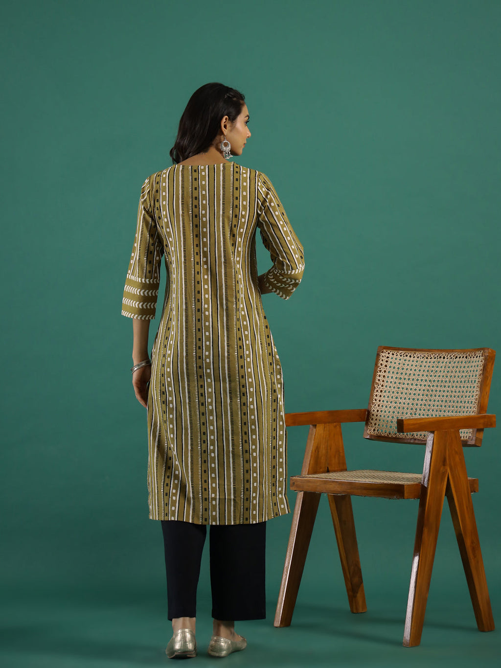 Mustard Printed Kurti Set - SanskrutiHomes 