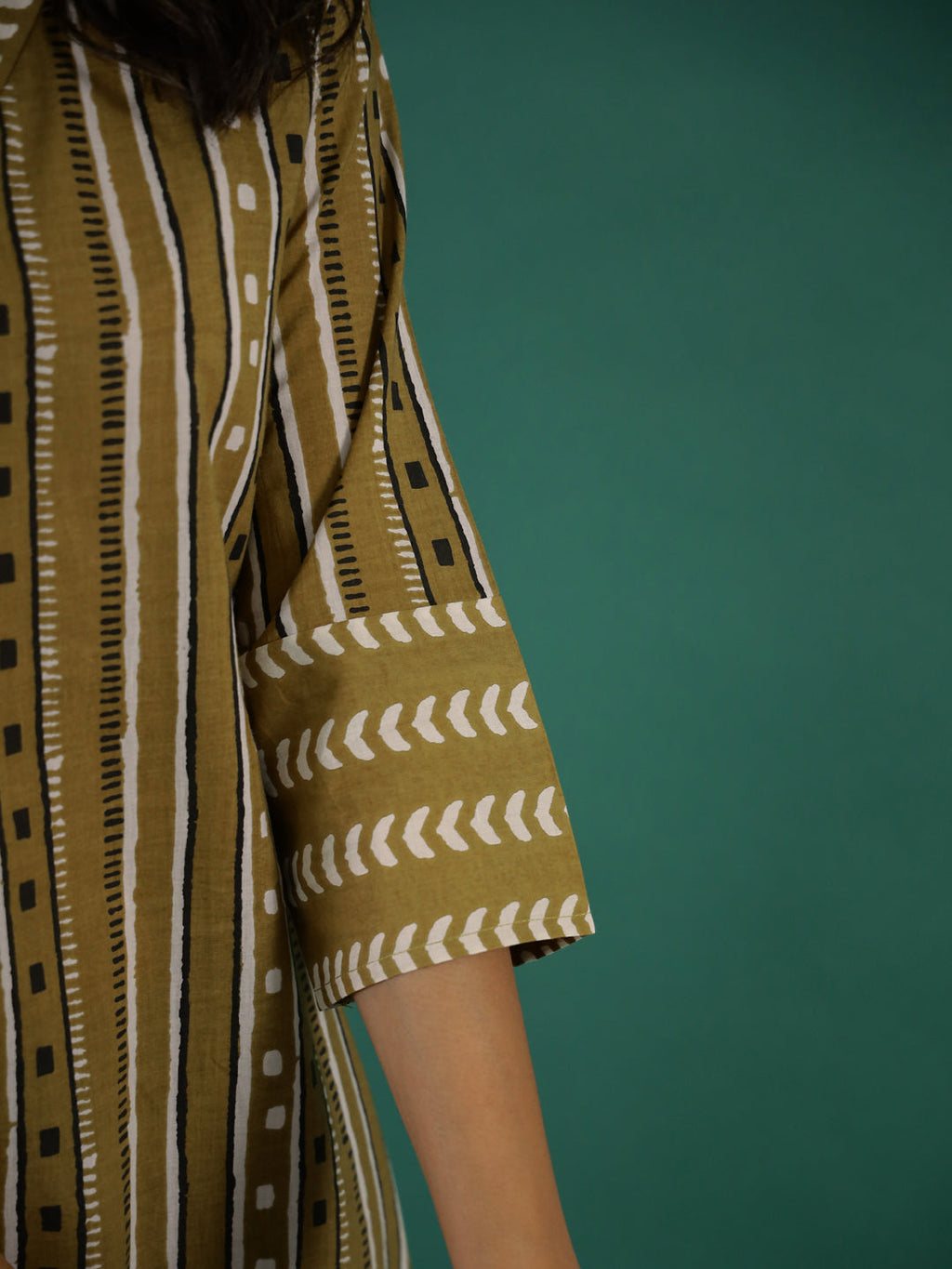 Mustard Printed Kurti Set - SanskrutiHomes 