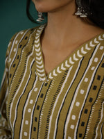 Mustard Printed Kurti Set - SanskrutiHomes 