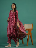 Floral Printed Regular Gotta Patti Pure Cotton Kurta with Trousers & With Dupatta - SanskrutiHomes 
