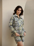 Multicolor Leaf Quilted Printed Co-ords Set for Women - SanskrutiHomes 