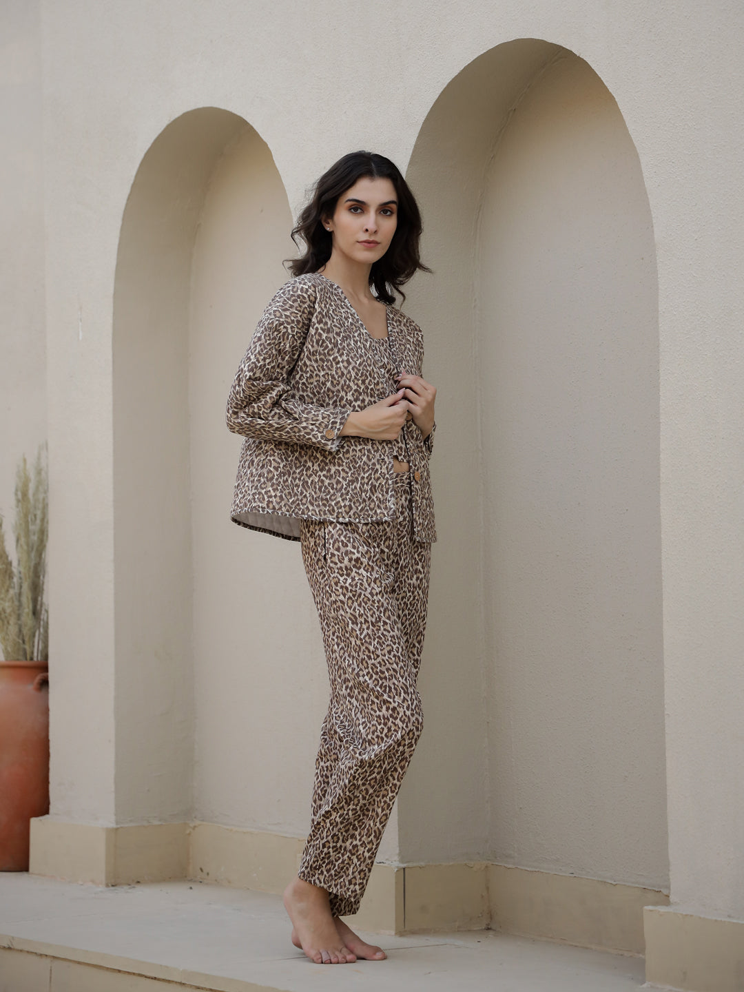 Yellow & Pink Kurta Set - SanskrutiHomes 