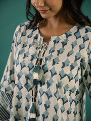 Ethnic Printed Cotton Dress for Women - SanskrutiHomes 