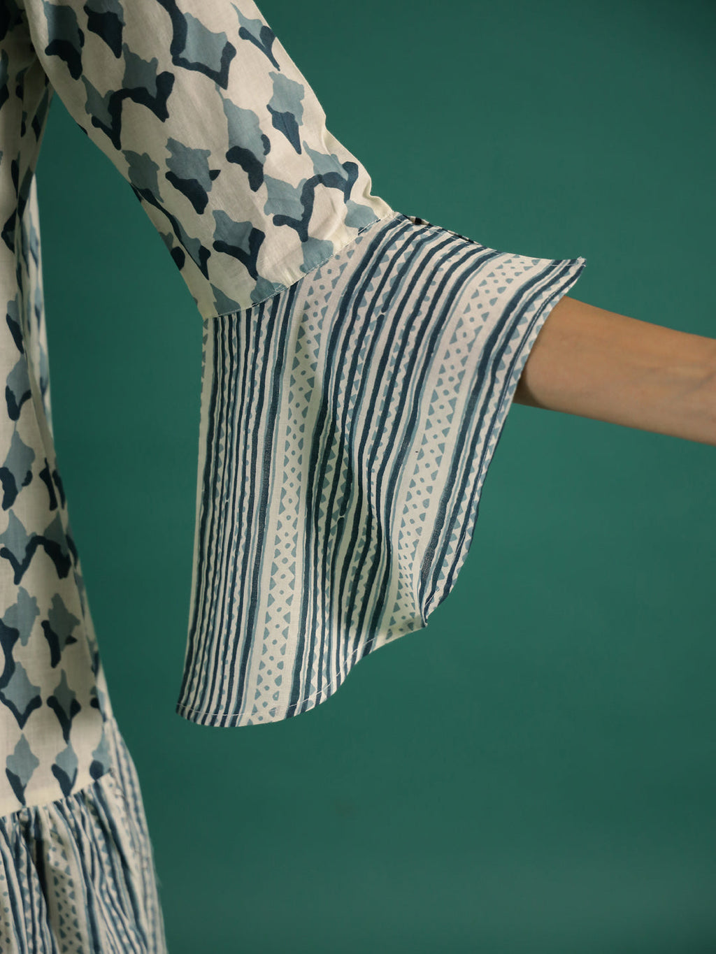 Ethnic Printed Cotton Dress for Women - SanskrutiHomes 