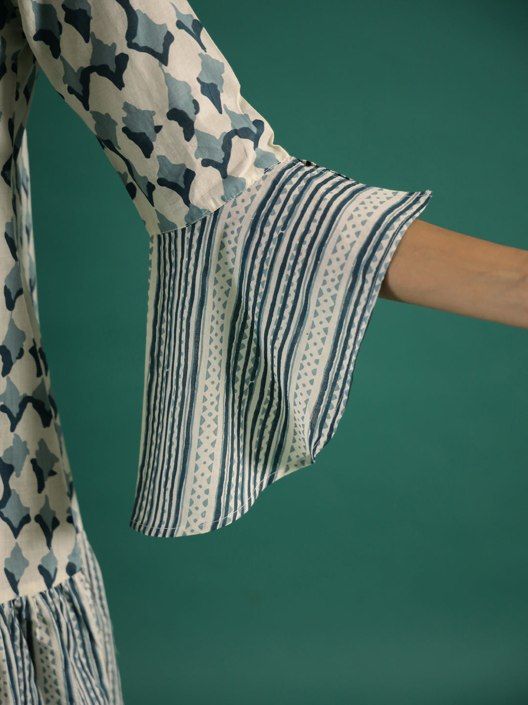 Ethnic Printed Cotton Dress for Women - SanskrutiHomes 