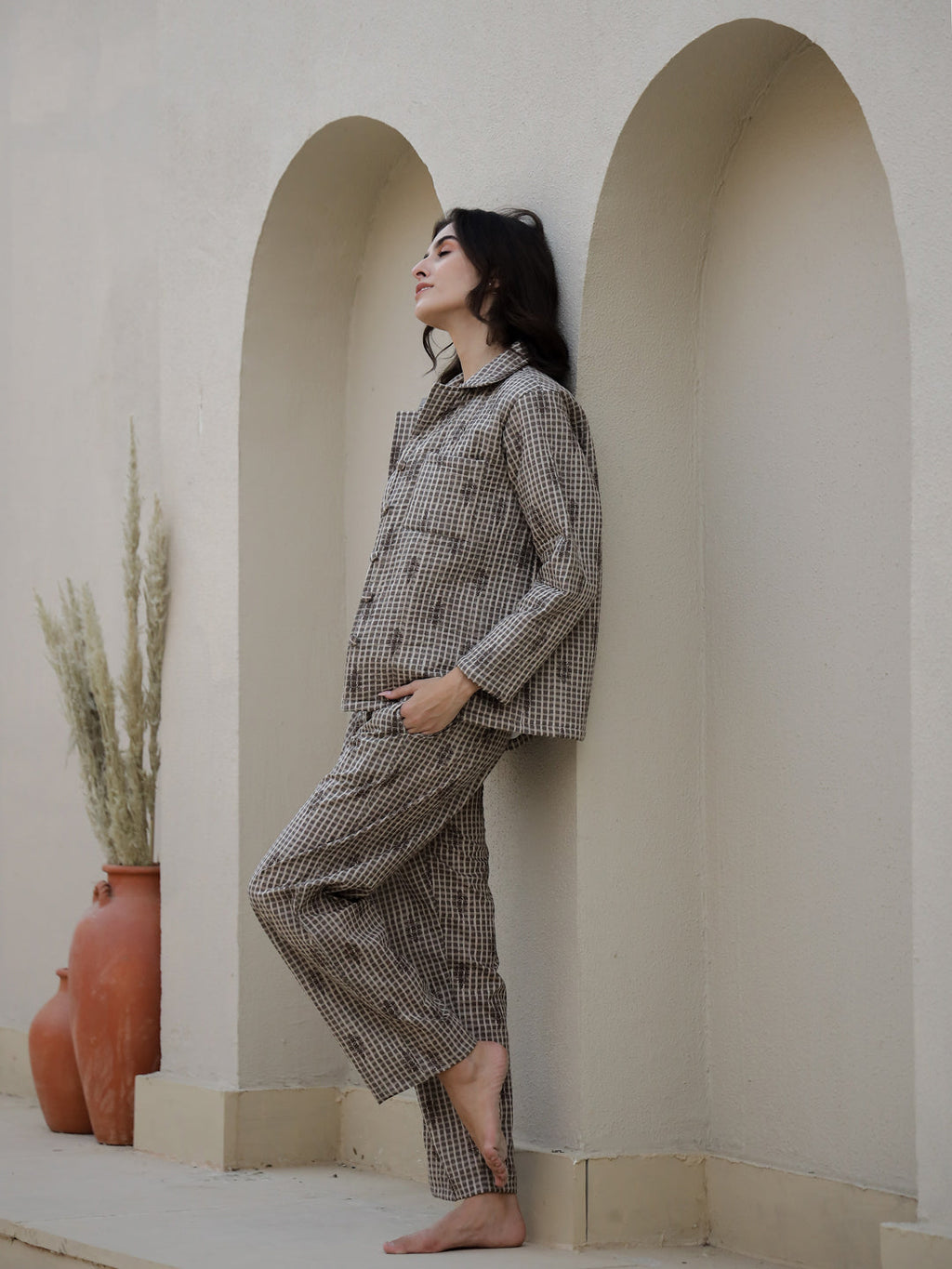 Mustard Kaftan Set - SanskrutiHomes 