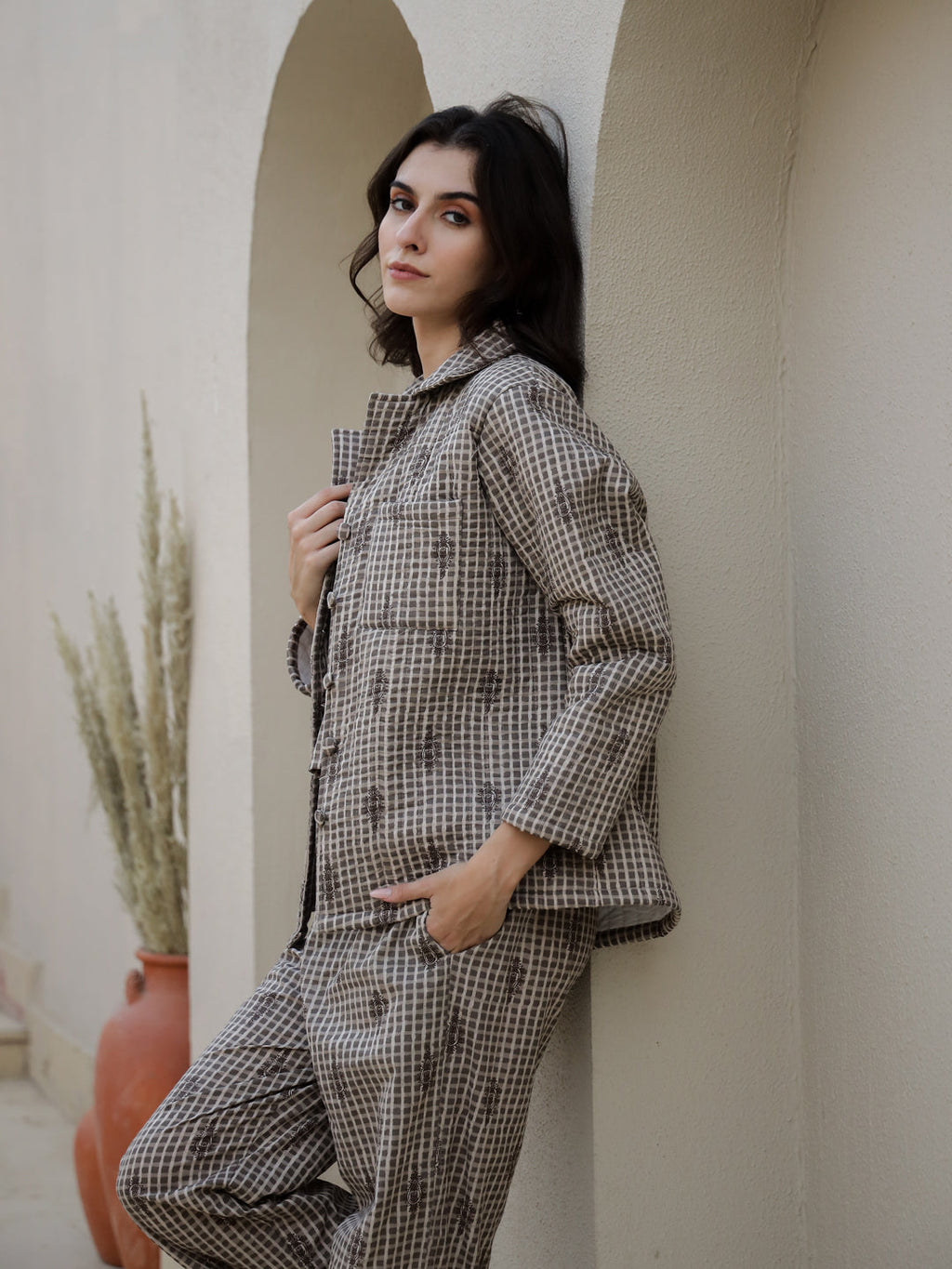 Mustard Kaftan Set - SanskrutiHomes 