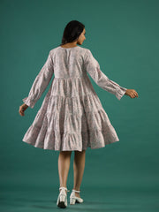 Floral Printed Cotton Dress for Women - SanskrutiHomes 