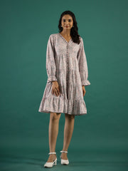 Floral Printed Cotton Dress For Women