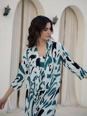 Floral Printed Cotton Dress for Women - SanskrutiHomes 