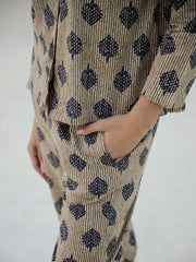 Leaf Printed Cotton Night Suit Set - SanskrutiHomes 
