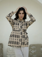 Navy blue & White Printed Co-ord Set - SanskrutiHomes 
