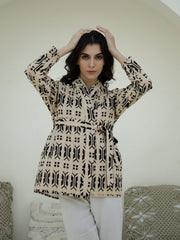 Navy blue & White Printed Co-ord Set - SanskrutiHomes 
