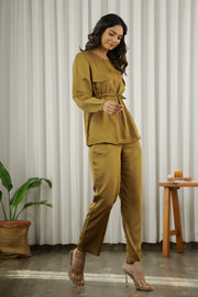 Olive Modal Co-ord Set - SanskrutiHomes 
