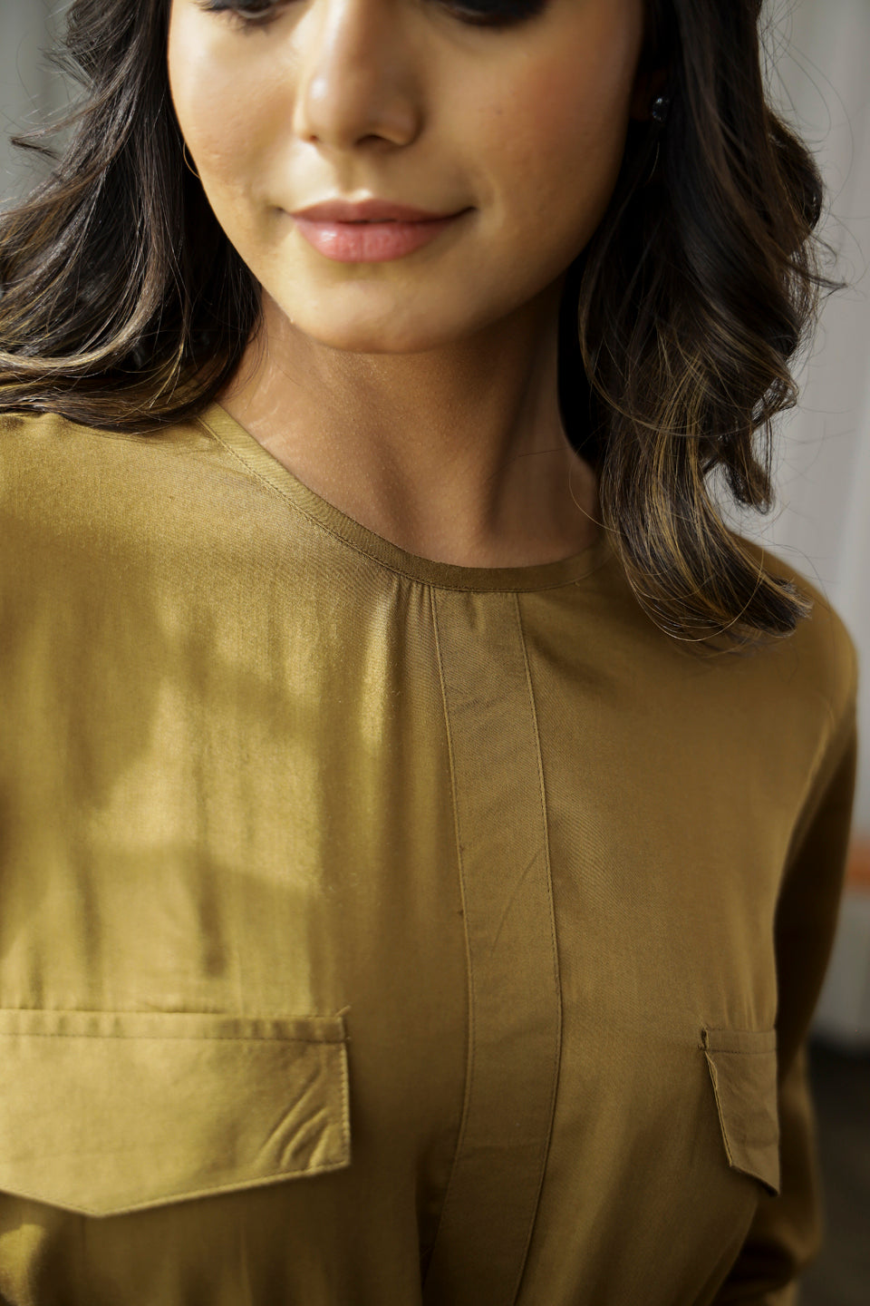 Olive Modal Co-ord Set - SanskrutiHomes 