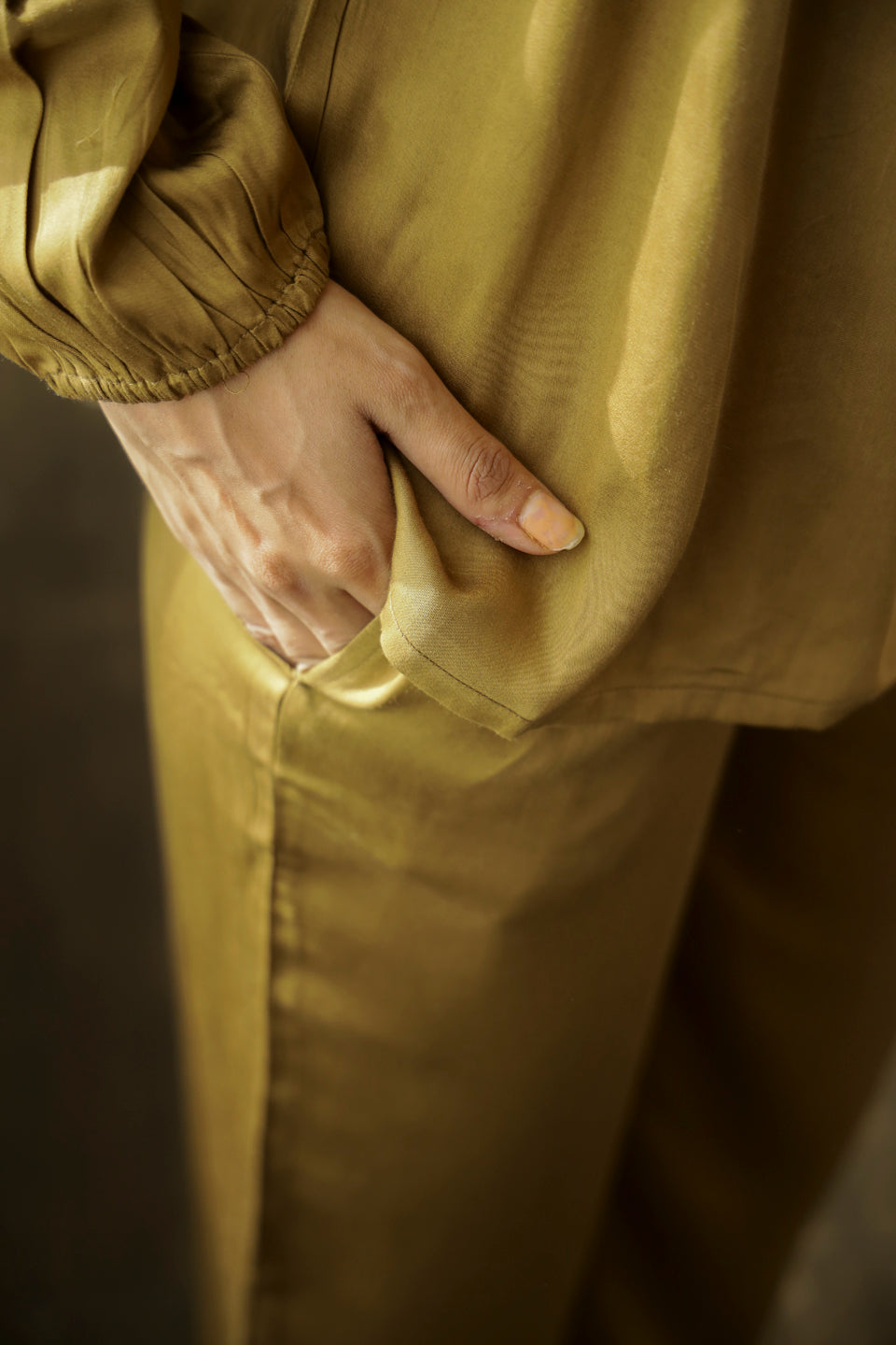 Olive Modal Co-ord Set - SanskrutiHomes 