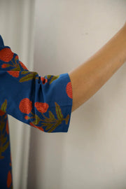 Blue Printed Cotton Loungewear Set - SanskrutiHomes 
