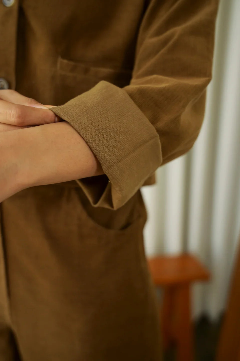 Brown Corduroy Co-ord Set - SanskrutiHomes 