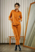 Orange Rust Corduroy Co-ord Set - SanskrutiHomes 