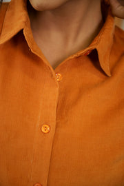 Orange Rust Corduroy Co-ord Set - SanskrutiHomes 