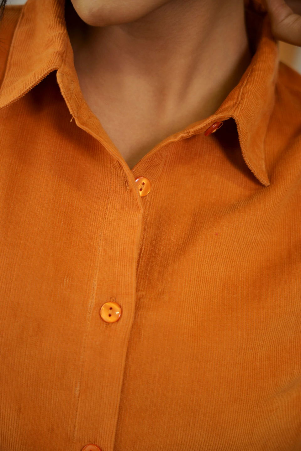 Orange Rust Corduroy Co-ord Set - SanskrutiHomes 