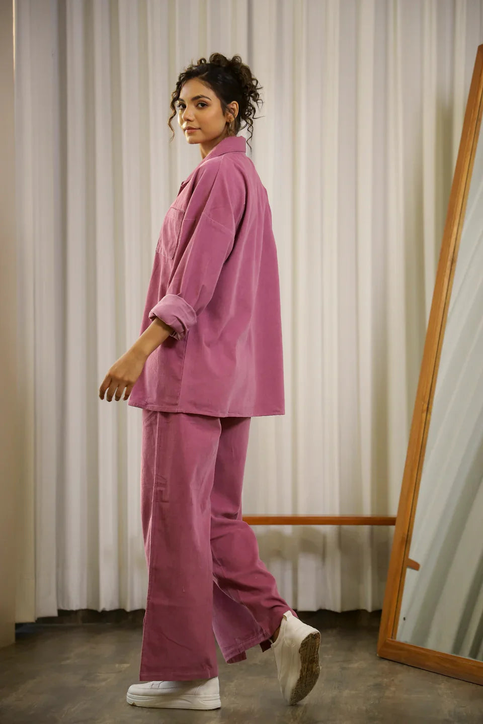 Orchid Corduroy Co-ord Set - SanskrutiHomes 