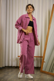Orchid Corduroy Co-ord Set - SanskrutiHomes 