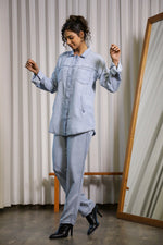 Light Blue Denim Co-ord Set - SanskrutiHomes 
