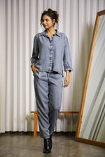 Dark Blue Denim Co-ord Set - SanskrutiHomes 