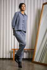Dark Blue Denim Co-ord Set - SanskrutiHomes 