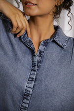 Dark Blue Denim Co-ord Set - SanskrutiHomes 