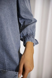 Dark Blue Denim Co-ord Set - SanskrutiHomes 